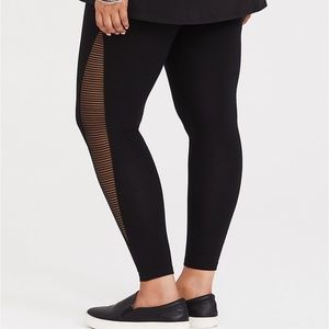 TORRID BLACK PINTUCK MESH CROPPED LEGGING 3 3x